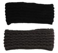 TOVINANNA 2pcs Knitted Headband Ear Warmers for Women Chunky Cable Knit Pattern Stretchy Acrylic Soft Yarn Winter Outdoor Adventures Skiing Secure Fit Stylish Warm Accessory