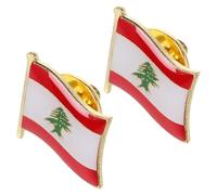 TOVINANNA 2pcs Lebanese Flag Brooch Metal Lapel Pin Enamel Badge National Lebanese Flag Brooch Badge Fashion Accessory for Men Hats Bags Souvenir