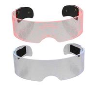 TOVINANNA 2Pcs LED Glowing Eyeglasses for Nightlife Parties Colorful Adornment Durable Photo Props for Festivals Events for Ktv Bars Halloween More