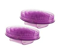 TOVINANNA 2pcs Meridian Silicone Massage Brush Compact Handheld Body Scrubber for Whole Body Care and Relief Suitable for Home and Beauty Salons
