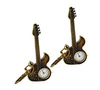 TOVINANNA 2pcs Mini Watch Keychain Vintage Guitar Watch Guitarist Accessory Keychain for Musicians