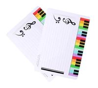 TOVINANNA 2pcs Music Whiteboard White Plastic Lightweight Erasable Dry Erase Boards with Magnetic Stickers for Home Music Teaching Practice