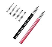 TOVINANNA 2pcs Nail Art Pen Kit Replaceable Heads Professional Fine Paint Pens and Drill Tools for Nail Art Drawing Portable Set for Women and Girls