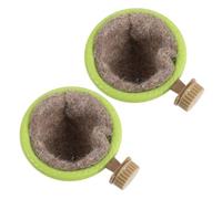 TOVINANNA 2pcs Plastic Budgie Breeding Nest with Cotton Liner and Bracket Design for Bird Cage, Green Small Pet Bird Nest Facilitating Parent Entry and Exit, Reducing Risk of Chicks