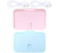 TOVINANNA 2pcs Portable Wet Tissue Warmer with USB Power, Large Capacity Abs Wipe Warmer for Diaper Changing at Home, Lightweight and Includes Cables for Easy Use