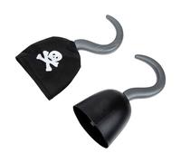 TOVINANNA 2pcs Pranking Pirate Role-playing Accessories Simple Black Plastic Cloth Lightweight Easy to Store Halloween Cosplay Props 8.25x3.54x3.54in