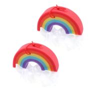 TOVINANNA 2pcs Rainbow Bath Bomb Bubble Forming Tools Skin Scrubbers Bath Skin Exfoliating Wipes Bathing Flower Ball for Boys and Girls Adults