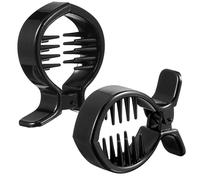 TOVINANNA 2pcs round Inner Toothed Hair Clips Strong Hold Fish Tail Ponytail Claws Black Hair Accessories for Thick Styling and Updos