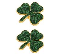 TOVINANNA 2pcs Shamrock Brooch Pins Green Enamel Alloy Unique Design Versatile Use for Festive Celebrations St Patrick's Day Jewelry for Men Women