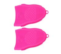 TOVINANNA 2pcs Silicone Makeup Brush Cleaning Pad Foldable and Portable Tool for Easy Storage Gentle Brushes for Cleaning Makeup and Dishes Rose Red