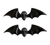 TOVINANNA 2pcs Skull Hair Clips with Bat Wing Design Gothic Hair Accessories for Halloween Unique Cosplay Barrettes for Women and Non Slip Skull Barrettes for Effortless Styling