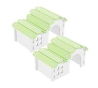TOVINANNA 2pcs Small Animal Cage Hamster House Hideout in White Pvc, Safe and Comfortable Hideaway to Relax Your Little Pet, for Hamsters, Guinea Pigs, and Small Rodents