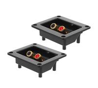 TOVINANNA 2pcs Speaker Box Terminal Plate Connectors for Subwoofer Boxes and Speakers Black Abs and Alloy Material with Double Connection Posts Secure Setup and Stable Performance for Home