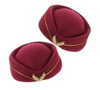 TOVINANNA 2pcs Stewardess Hat Flight Attendant Hat Airline Uniform Plane Stewardess Cap Air Hostess Cap for Women Ladies Cosplay Costume Accessories for Flight Attendant Scenario