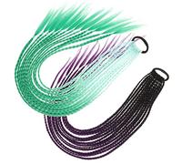 TOVINANNA 2pcs Synthetic Ponytail Hairpiece Colored Braided Extensions with Hair Tie for Easy Styling for Parties and Daily Wear High Temperature Resistant Multi-color Options