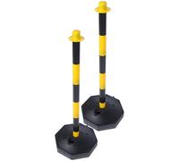 TOVINANNA 2pcs Traffic Cones Parking Barrier Plastic Warning Column with Hollow Design Base Adjustable Height for Accident Prevention and Parking Guidance