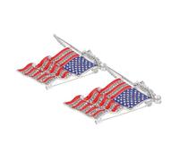 TOVINANNA 2pcs Usa Flag Brooch Pin Rhinestones Patriotic Jewelry for July and Memorial Day for Lapel and Scarf Accents
