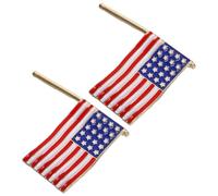 TOVINANNA 2pcs Usa Flag Brooch Pin with Star Cutout Design, Lightweight Alloy Patriotic Lapel Pin for Fourth of July Parades and Memorial Day Events, Versatile Use for National Holiday