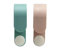 TOVINANNA 2Pcs Wall Mounted Mop Holder Mop Clip Broom Hanger Plastic Abs TPE Bathroom Porch Organizer Multi-Functional Storage Hooks for Umbrella and Cleaning Tools