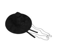 TOVINANNA 2Pcs Wide Brim Korean Mesh Top Hats Black Lightweight Breathable with Beaded Neck Strap Costume Headwear for Men and Women Stage Performance Accessory