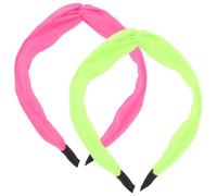 TOVINANNA 2pcs Women's Fluorescent Headband Neon Accessories Knot Hairband for Parties Stage Performances Girls Hairband