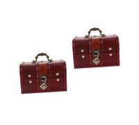 TOVINANNA 2pcs Wooden Vintage Style Storage Box Decorative Container for Home Decor Premium Keepsake Box for Photos Souvenirs and Crafts European Design Adornment Large