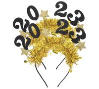 TOVINANNA 2pcs Year Headband Gold Stars Party Headwear for Adults and Festive Years Eve Party Supplies and Photo Props