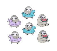 TOVINANNA 2sets Cartoon Sloth Brooch Unique Animal Badges for Clothing Durable Material Creative Accessories for Chic Designs for Family Friends 6pcs*2