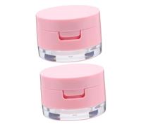 TOVINANNA 2sets Clamshell Loose Powder Case Mirror Compact Travel Makeup Container for Daily Use Includes and Puff for Blusher and Prickly Heat Powder