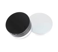 TOVINANNA 2sets Empty Powder Box Makeup Mirror Abs Material Black Silver for Travel