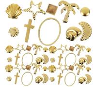 TOVINANNA 3 Box Nail Art Studs about 300pcs Golden Alloy Ornaments in Separate Storage Box for DIY Crafts Project, Vibrant Colour, Patterns for Scrapbooks and Greeting Cards