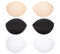TOVINANNA 3 Pairs Push up Bra Pads Inserts Bra Inserts Padded Liners for Bikini Tops Wedding Dress Evening Dress Non Slip Chest Pad Insert to Add 1-2 Cup Sizes