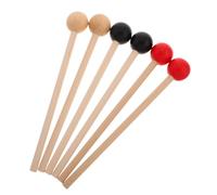 TOVINANNA 3 Pairs Wooden Percussion Mallets for Drumsticks and Xylophone Playing, round Head Solid Wood Drumsticks for Tongue Drum and Hand Percussion, Suitable for Music Practice