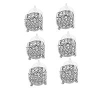 TOVINANNA 3 Pairs Zircon Earrings for Women Plated Simulated Diamond Ear Studs Vintage Silver Zircon Ear Studs Hypoallergenic Durable Jewelry for Daily Wear
