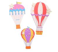 TOVINANNA 3 Pcs Hot Air Balloon Wall Decor Wooden Cutouts Versatile Installation and Easy to Adjust Features, Minimalist Scandinavian Design for Seasonal Decor and Nurseries