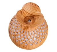 TOVINANNA 300ml USB Aromatherapy Diffuser Humidifier, Mini Ultrasonic Desktop Air Humidifier Vintage Hollow Wood Vase Design, Quiet Mist for Bedroom and Home