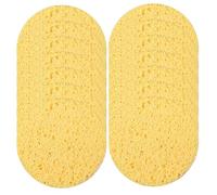 TOVINANNA 30Pcs Facial Cleansing Sponges Makeup Remover Pads Round 65Mm Diameter Yellow Wood Pulp Soft Face Sponge Cleansing for Daily Skincare and Gentle Face Cleaning