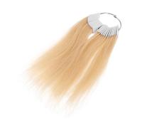 TOVINANNA 30pcs Hair Testing Strand Kit for Dyeing Practice Human Hair Bulk Sample Ring and Testing Samples