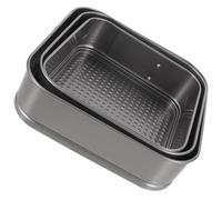 TOVINANNA 3PC Square Non-Stick Carbon Steel Cake Molds with Honeycomb Live Bottom Baking Tray Easy-Clean Bakeware for Wedding Birthday Party Cakes