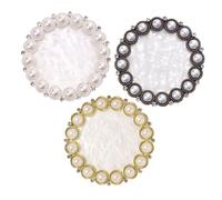 TOVINANNA 3Pcs Alloy Nail Display Boards with Smooth Surface Nail Tip Display Rack for Salon Decoration and Color Mixing Vintage Pearl Frame in Silver Bronze Gold with White Base