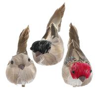 TOVINANNA 3Pcs Artificial Birds with Clips Realistic Simulated Sparrow Ornaments for Garden Home Decoration Crafting Floral Arrangements Christmas Tree Decoration