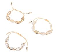 TOVINANNA 3pcs Beach Bracelet for Women Bohemia Shell Charm Anklet Adjustable Closure Jewelry for Mom Wife Friends