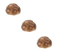 TOVINANNA 3pcs Braid Chignon Bun Claw in Hairpiece Extension for Women Wavy Synthetic Ponytail Hairpiece for Short Hair Easy Diy Updo Accessory for Daily Use and Special Occasions
