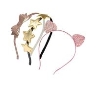 TOVINANNA 3pcs Cat Ear Headband Boys and Girls Girls Bow Hairband Sparkly Cat Ears Party Decorations