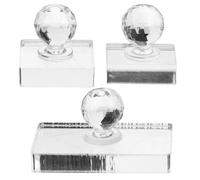 TOVINANNA 3Pcs Eyeshadow Pressing Mold Set Crystal Cosmetic Stamper Tool for Blusher, Highlighter Eyeshadow Powder Refill, Compact Makeup Press Tray for Precision Powder Sealing