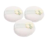 TOVINANNA 3pcs Fluffy Four Leaf Shamrock Powder Puff Set Lightweight Plush Face Applicators Soft and Comfortable Touch Embroidered Design for Makeup and Settings