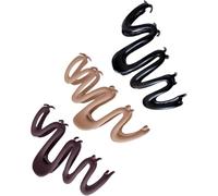 TOVINANNA 3pcs Hair Claw Clips Big Hair Clips Wave Structure Design Versatile Lasting Use Plastic Stylish Trendy Daily Wear Accessories