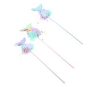 TOVINANNA 3pcs Interactive Mermaid Accessories for Girls Witch's Wand Glitter Wand Princess Crafts Mermaid Stick Wedding Party Favors
