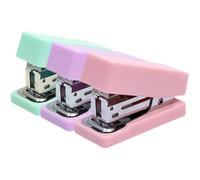 TOVINANNA 3pcs Multi-Function Mini Stapler Set with Smooth Internal Track Metal Construction for Home and Study Use Assorted Colour Compact Staplers for Desk Office Essentials