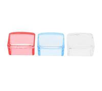 TOVINANNA 3Pcs Nail Art Stamper Set with Rectangular Plastic Stampers Blue Pink Nail Stamping Plates Kit for Manicure